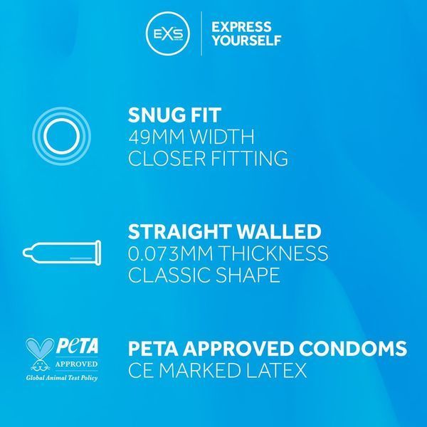 Презервативы EXS Snug Fit для мужчин с небольшим размером плотное прилегание 12 штук для секса 12EXSSNUG фото