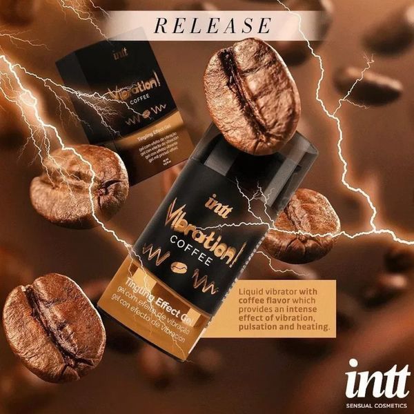 Рідкий вібратор Intt Vibration Coffee 15 мл збуджуючий гель з ароматом кави для оральних ласк та прелюдій SO3511 фото