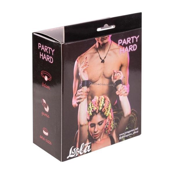 Наручники Party Hard м'які регульовані аксесуари для пар для ролевих ігор з металевими карабінами PH1098-01 фото