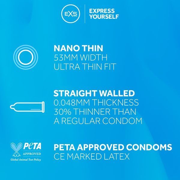 Презервативы EXS Nano Thin ультратонкие 0 045 мм для комфортного секса без барьеров 12 штук 12EXSNANO фото