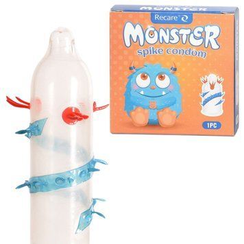 Насадка на член Recare Blue Monster для пар із вусиками шипами для посиленої стимуляції SX3341 фото