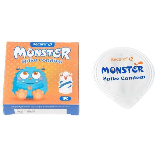 Насадка на член Recare Blue Monster презерватив с усиками и шипами для усиленной стимуляции партнерши SX3341 фото