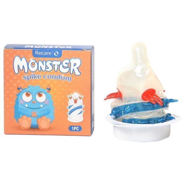 Насадка на член Recare Blue Monster презерватив с усиками и шипами для усиленной стимуляции партнерши SX3341 фото