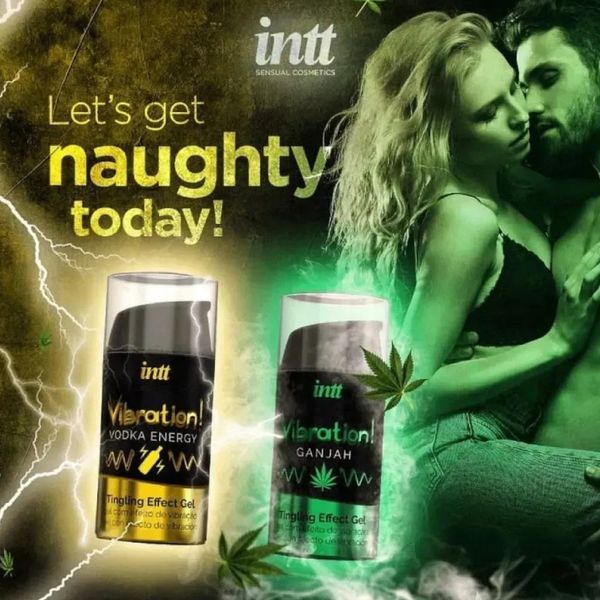Рідкий вібратор Intt Vibration Ganjah гель для чоловіків та жінок з ефектом вібрації та охолодження 15 мл SO3347 фото