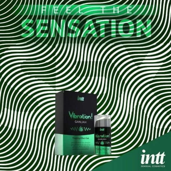Рідкий вібратор Intt Vibration Ganjah гель для чоловіків та жінок з ефектом вібрації та охолодження 15 мл SO3347 фото