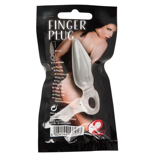 Анальний стимулятор Finger Plug з кільцем для точкової стимуляції ерогенних зон для чоловіків і жінок 516929 фото
