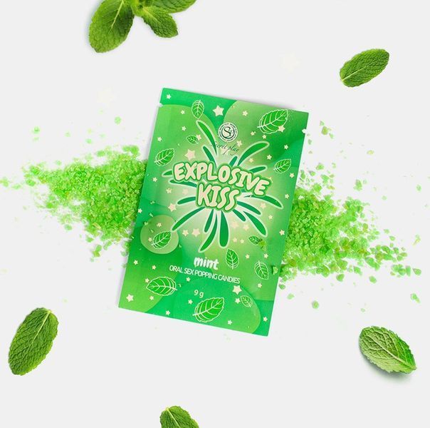 Стреляючі цукерки для орального сексу мятні Explosive Kiss Mint для свіжості та нових відчуттів 9 г 72530037-3703 фото