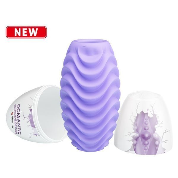 Яйце мастурбатор Romantic Double-Sided EGG для чоловіків еластичний масажер для оргазму з візерунками BI-014832-2 фото
