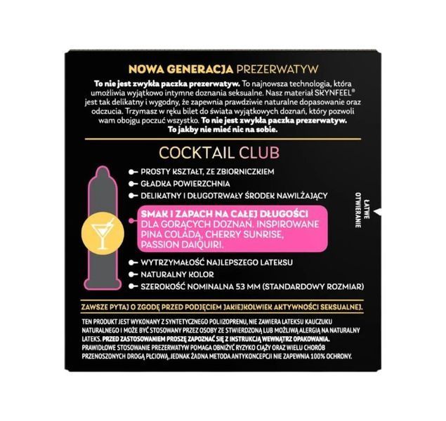 Презервативы SKYN Cocktail Club с ароматами коктейлей для ярких ощущений натуральный латекс 53 мм SX2544 фото