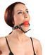 Кляп чорний з червоною кулею для BDSM ігор з регульованим ремінцем для обмеження звуків 29-0069 фото 6
