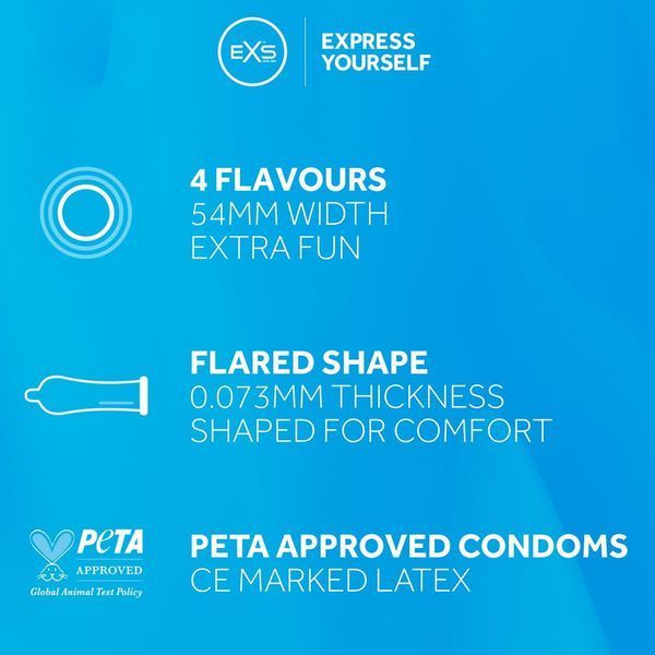 Оральные презервативы Flavored Mix 8 шт с ароматами для сладкого удовольствия и интимных моментов EXS01 фото