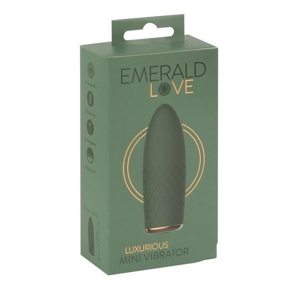 Роскошный мини-вибратор Emerald Love для точечной стимуляции 10 режимов водонепроницаемый зеленый 551899 фото