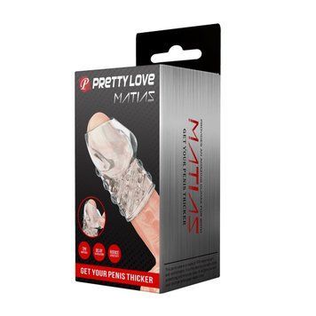 Насадка на пеніс Pretty Love Matias для покращення ерекції і продовження задоволення прозора еластична BI-026248-1 фото