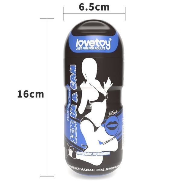 Мастурбатор ротик Sex in a can текстурований для чоловіків з вакуумом для максимального задоволення 3600508-01 фото