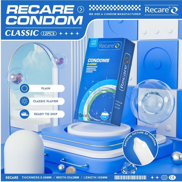 Презервативы Recare Classic прозрачные 12 шт для безопасного секса с комфортной посадкой натуральные ощущения SX3327 фото