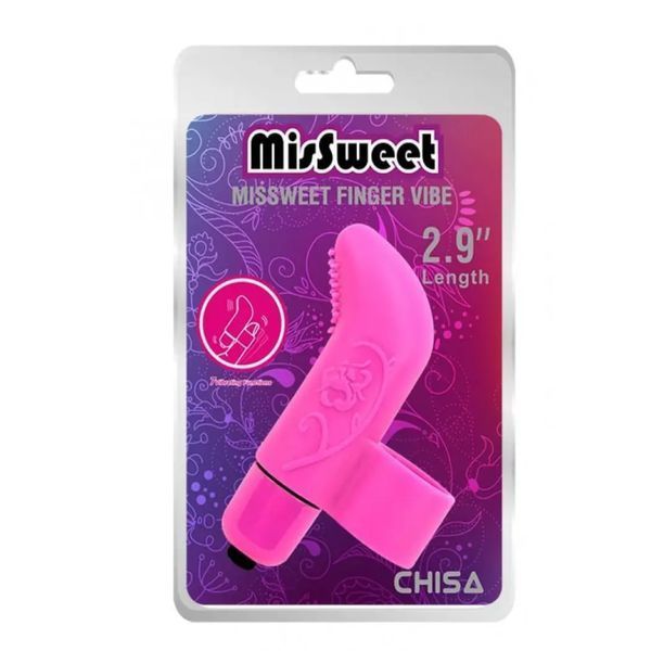 Вибратор на палец MisSweet Finger Vibe розовый для клитора с рельефом 7 режимов вибрации CH12210 фото