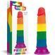 Фаллоімітатор Prider Dildo 7 кольоровий на присосці для сексуальних задоволень універсальний 18 см LV410025 фото 1