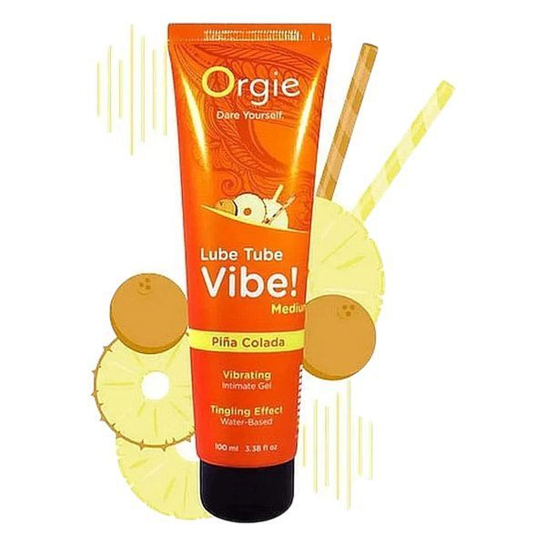 Возбуждающий лубрикант Orgie Pina Colada гель со вкусом коктейля для интимной близости с виброэффектом 100 мл OR17533 фото