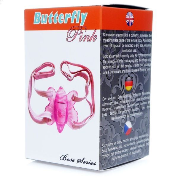 Вібростимулятор метелик Butterfly Pink для стимуляції клітора з регульованими ременями та вібрацією 6700055 фото