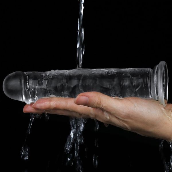 Прозрачный фаллоимитатор на присоске Flawless Clear Dildo для интимных игр эластичный и гибкий 18 см LV310015 фото