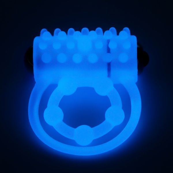 Виброкольцо двойное Lumino Play для мужчин с вибрацией и светящимся эффектом в темноте LV343216 фото