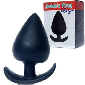 Черный анальный плаг Bubble Plug Large для анальных игр безопасная пробка с ограничительным основанием 6700059 фото