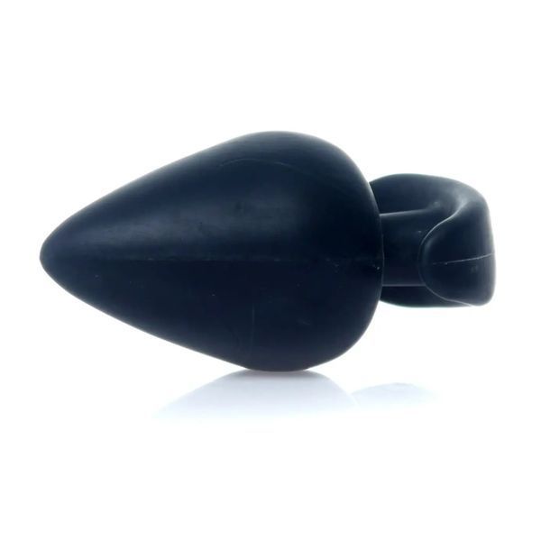 Черный анальный плаг Bubble Plug Large для анальных игр безопасная пробка с ограничительным основанием 6700059 фото