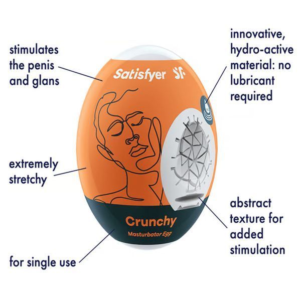 Самосмазывающееся яйцо мастурбатор Satisfyer Crunchy для мужчин одноразовый стимулятор с текстурой T360154- SO5525 фото