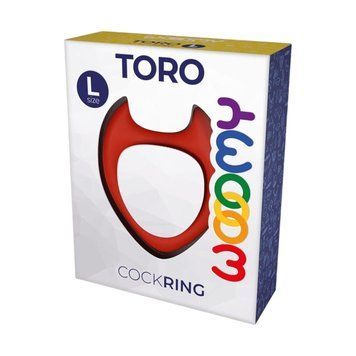 Ерекційне кільце Wooomy Toro L Red для чоловіків для посилення ерекції та підвищення впевненості SO9693 фото