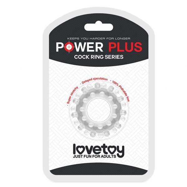Кольцо эрекционное Power Plus прозрачное для мужчин для усиления эрекции и стимуляции удовольствия LV1433 Clear фото