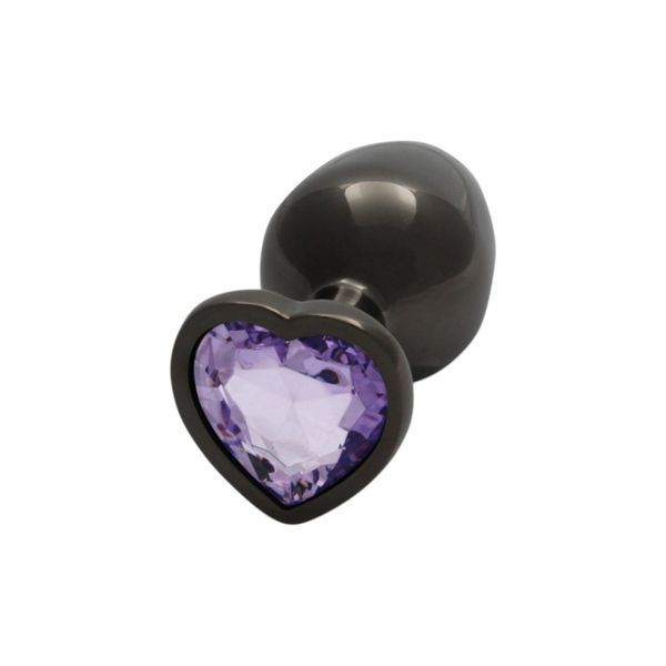 Металлическая анальная пробка Heart Gem с фиолетовым кристаллом для новичков и опытных пользователей OU493415 фото