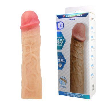 Насадка на пеніс Pretty Love Derek для чоловіків подовжуюча з реалістичного матеріалу для підвищення задоволення BI-026269 фото