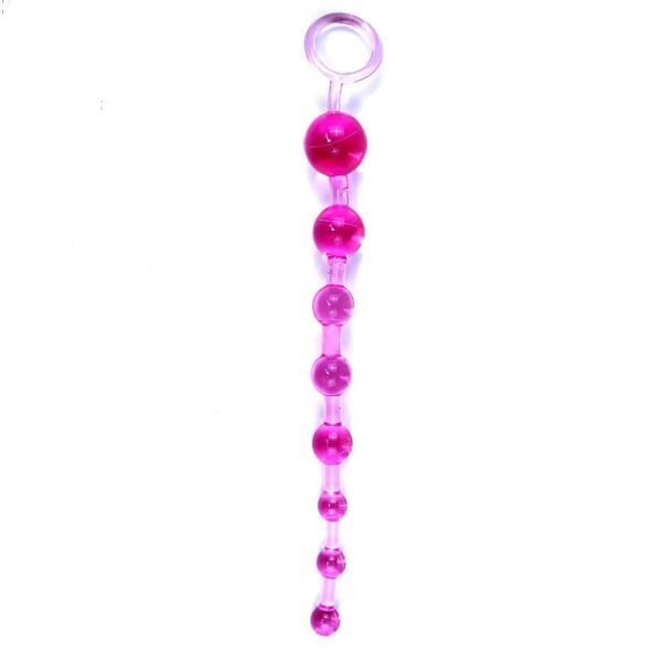Анальні намиста Jelly Anal Beads для інтимних ігор гнучкі рожеві з градуйованим діаметром 6700084 фото