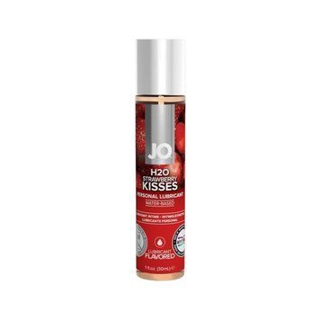 Лубрикант JO H2O Strawberry Kiss 30 мл на водной основе с ароматом и вкусом клубники для интимной близости SO1469 фото