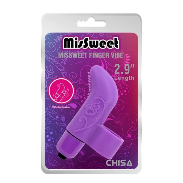 Насадка на палец с вибрацией MisSweet Finger Vibe для интимных игр рельефный силиконовый вибратор фиолетовый 6610CN00181 фото
